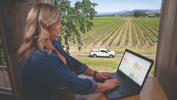 women serching in laptop Telematics